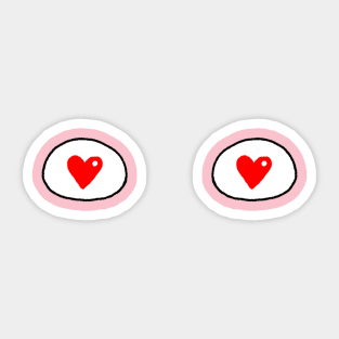 Cartoon Eyes - Hearts Sticker